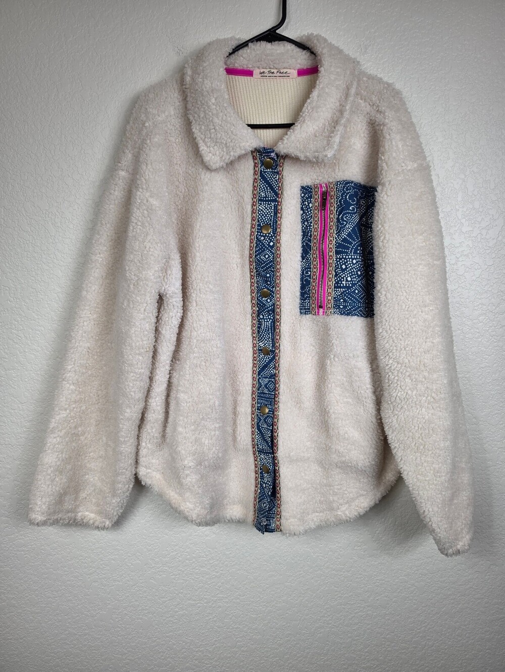 We The Free People Medium Cream Fleece Sherpa Jacket
